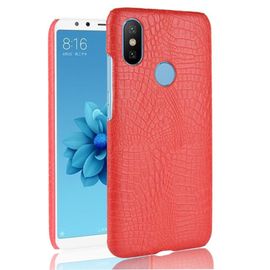 Étui Pour Classique Élégant Xiaomi Mi A2 /Mi 6x Mode Classique D'alligator Compatibilité Anti Éraflure Housse De Protection - Rouge