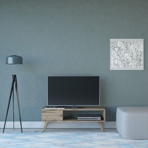 Homemania Meuble Tv Maya Moderne Murale - Avec Tiroir, Étagères - Pour Salon - Noyer En Bois, 90 X 30 X 33 Cm