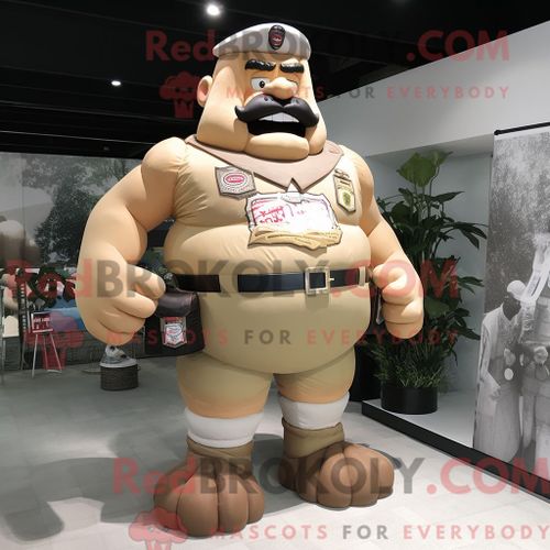 Personnage Mascotte Redbrokoly D Un Poulet Au Beurre Rouille Habillé D Une Chemise En Jean Et D Un Wrap