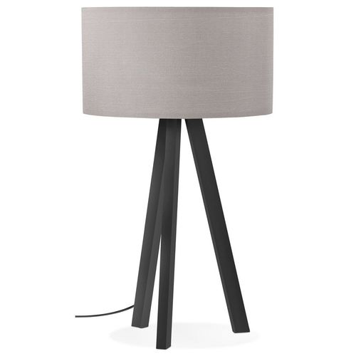Lampe À Poser Design 'spring Mini' Avec Abat-Jour Gris Et Trépied Noir