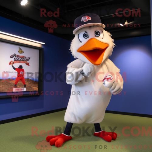 Costume De Mascotte Redbrokoly De Magenta Moose Habillé Avec Une Robe Trapèze Et Des Lunettes De Lecture