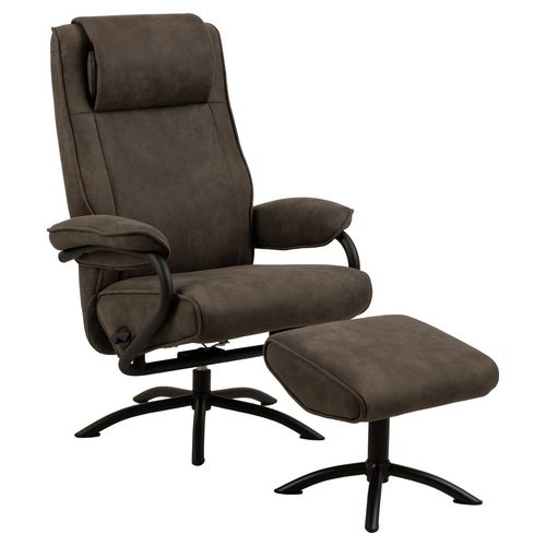Fauteuil Hailey Avec Accoudoirs Et Repose Pieds - Taupe
