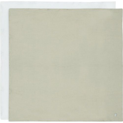 Lot De 2 Maxi-Langes En Coton Olive Green/Ivory (115 X 115 Cm)