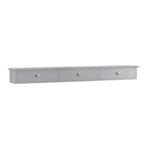 Étagère Murale 3 Tiroirs Effet Bois Gris