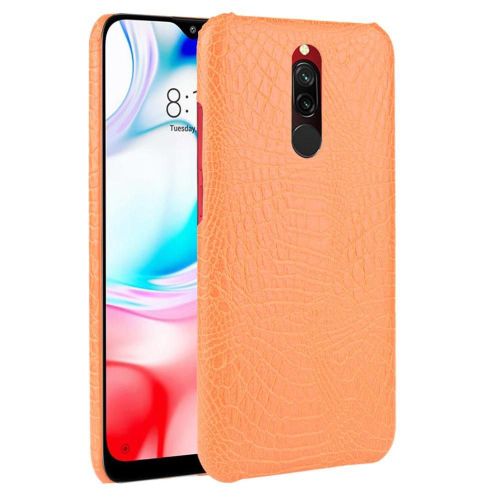 Xiaomi Redmi 8a Étui Pour Classique Élégant Anti Éraflure Housse De Protection Mode Classique D'alligator Compatibilité - Couleur Orange