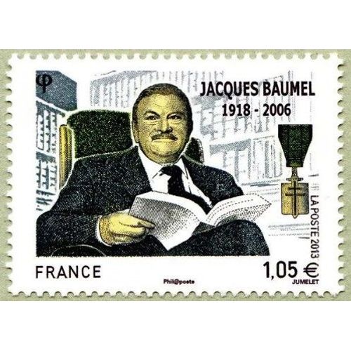 France 2013, Très Beau Timbre Yvert 4754, Jacques Baumel, Homme Politique, Ancien Résistant, Neuf** Luxe