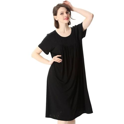 Robe Pyjama À Manches Courtes Pour Femmes,Vêtements De Nuit Amples,Jupe Longue,Grande Taille,Modal,Grande Taille,6xl,7xl,600