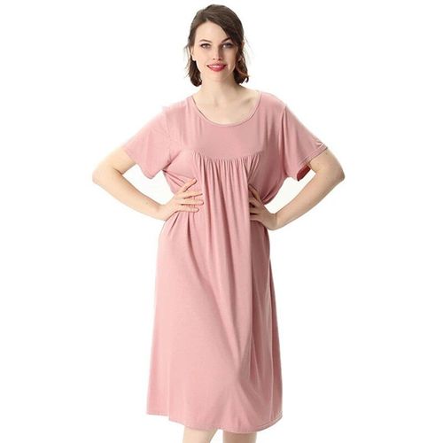 Robe Pyjama À Manches Courtes Pour Femmes,Vêtements De Nuit Amples,Jupe Longue,Grande Taille,Modal,Grande Taille,6xl,7xl,600