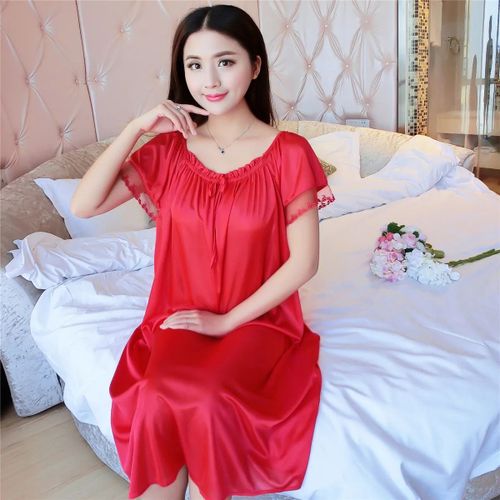 Chemise De Nuit Sexy En Satin Pour Femmes,Vêtements De Nuit Injsoft,Grande Taille,Dentelle S-Xl,Robe De Nuit,Lingerie Sexy,Robe Mini Zones,Robe De Nuit