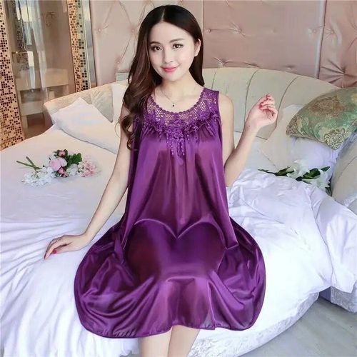Chemise De Nuit Sexy En Satin Pour Femmes,Vêtements De Nuit Injsoft,Grande Taille,Dentelle S-Xl,Robe De Nuit,Lingerie Sexy,Robe Mini Zones,Robe De Nuit