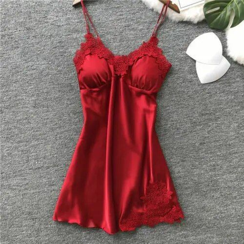 Injlace-Robe De Nuit En Satin Pour Femme,Lingerie Tendance,Vêtements De Nuit,2019