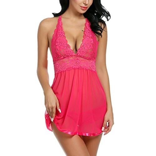 Robe De Nuit En Dentelle Transparente Pour Femmes,Lingerie Sexy,Vêtements De Nuit Transparents