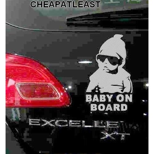 Stickers Autocollant Bébé à bord car voiture 15 cm Baby on board