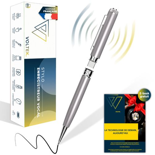 VOLTEK Stylo Espion Audio USB C - NO CABLE - mémoire de 64Go – E-Book Gratuit