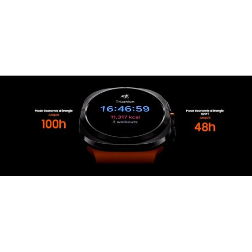 Montre Connect�e Samsung Galaxy Watch Ultra - Bo�tier 47 mm avec bracelet caoutchouc taille S/M/L - 4G - Gris Titane image 4 | Rakuten