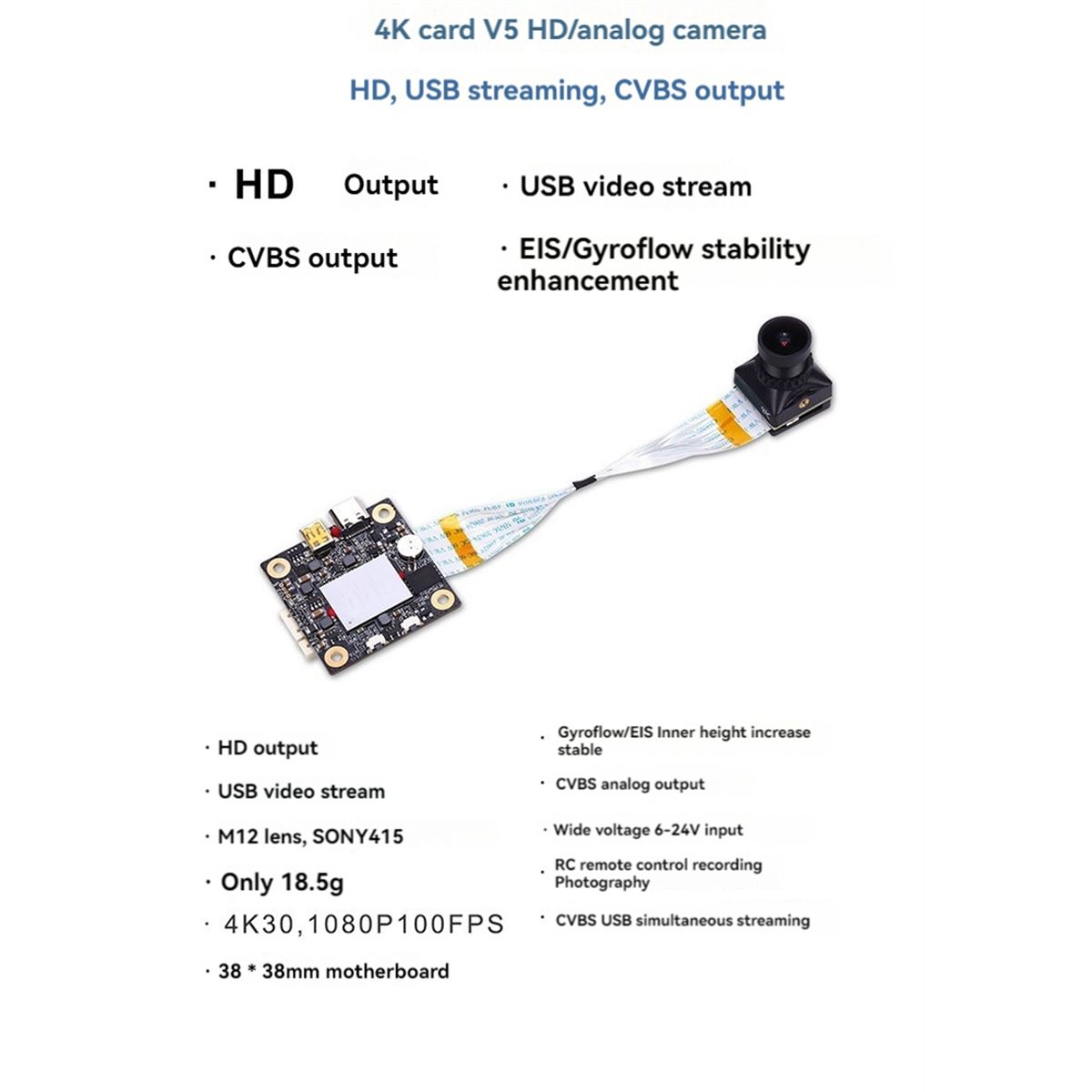 Pour Firefly 4k V5 Cam Dvr Mini Camra Fpv Cvbs Uvc Usb 6-24... - 5