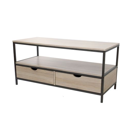 Meuble Tv Industriel Factory - L. 120 X H. 57 Cm - Noir