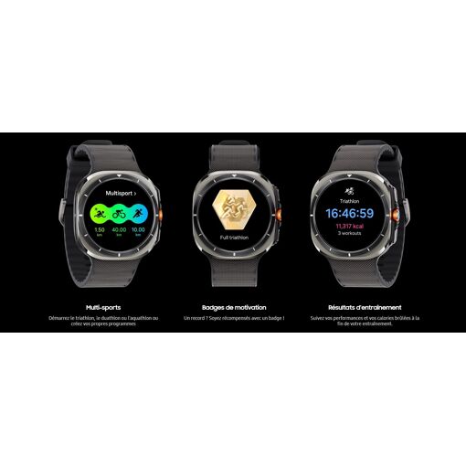 Montre Connect�e Samsung Galaxy Watch Ultra - Bo�tier 47 mm avec bracelet caoutchouc taille S/M/L - 4G - Gris Titane image 5 | Rakuten