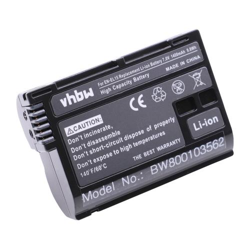 vhbw Batterie compatible avec Nikon D7200, D750, D7500, D780, D800 appareil photo, reflex numérique (1400mAh, 7V, Li-ion) avec puce d'information