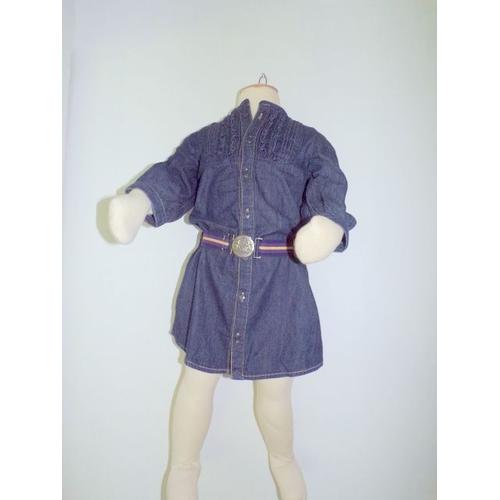 🧵Jolie Tunique Robe Avec Ceinture Gravé De La Marque Ralph Lauren 5 Ans