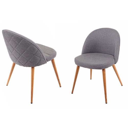 2x Chaise De Salle À Manger Hwc-D53, Fauteuil, Style Rétro Années 50, En Tissu   Gris Foncé