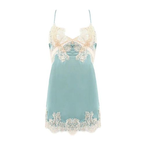 Meet'r-Chemise De Nuit En Satin Pour Femme,Pyjama Sexy En Dentelle,Dos Aux,Bifurqué,Col En V,String,Sling Night,Homewear