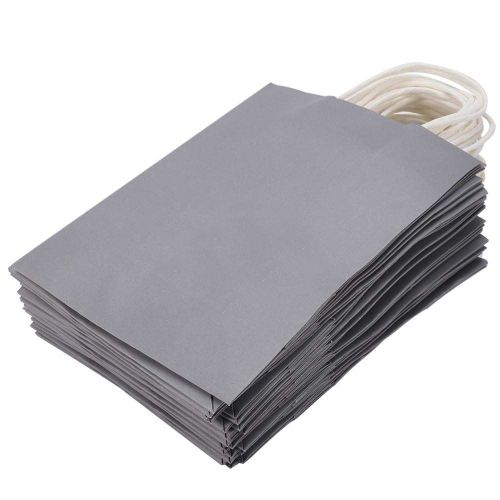 Sacs En Papier Sacs Cadeaux Avec Poignées, Paquet De 10 Gris