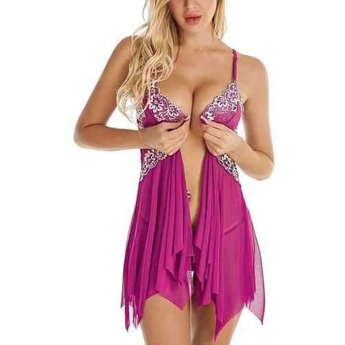 Nuisette En Dentelle Transparente Pour Femme,Vêtements De Nuit Floraux,Lingerie Sexy,Fermeture Avant,Sous-Vêtements,Robe De Nuit,Sexe,7.0,2023