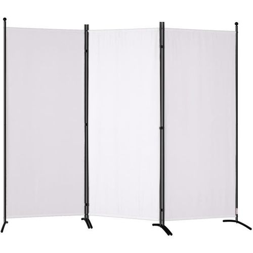Paravent Rideaux Séparation - VEVOR - 226 x 52 x 185cm Paravent 3 Panneaux Séparateur de Pièce Cloison Pliante - Blanc