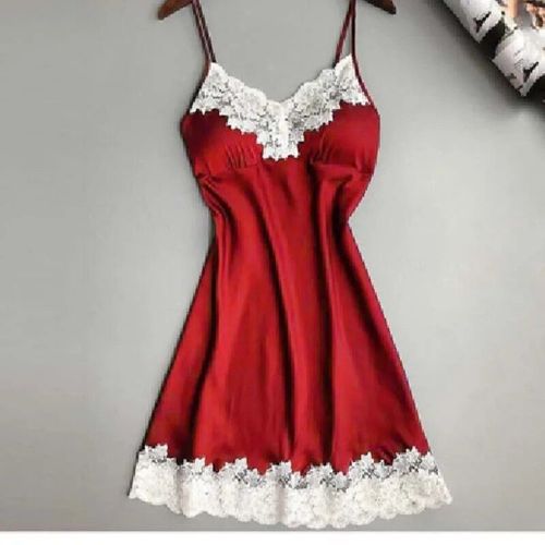 Robe De Nuit Sexy En Dentelle Pour Femmes,Mini Robe De Nuit Patchwork,Bretelles Spaghetti,Lingerie D'été,Coussretours De Poitrine,Vêtements De Nuit Pour Dames