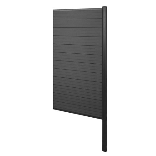 Brise-Vue En Wpc Sarthe, Clôture Brise-Vent, Poteaux Aluminium À Sceller Dans Le Béton   95cm Anthracite