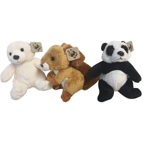 Peluche Ensemble De 3 Dans Une Boîte-Cadeau Avec Un Écureuil, Un Ours Polaire Et Un Panda