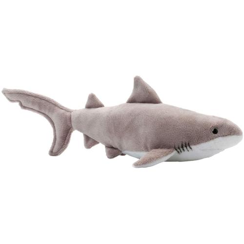 Peluche Grand Requin Blanc De 33 Cm Gris Blanc