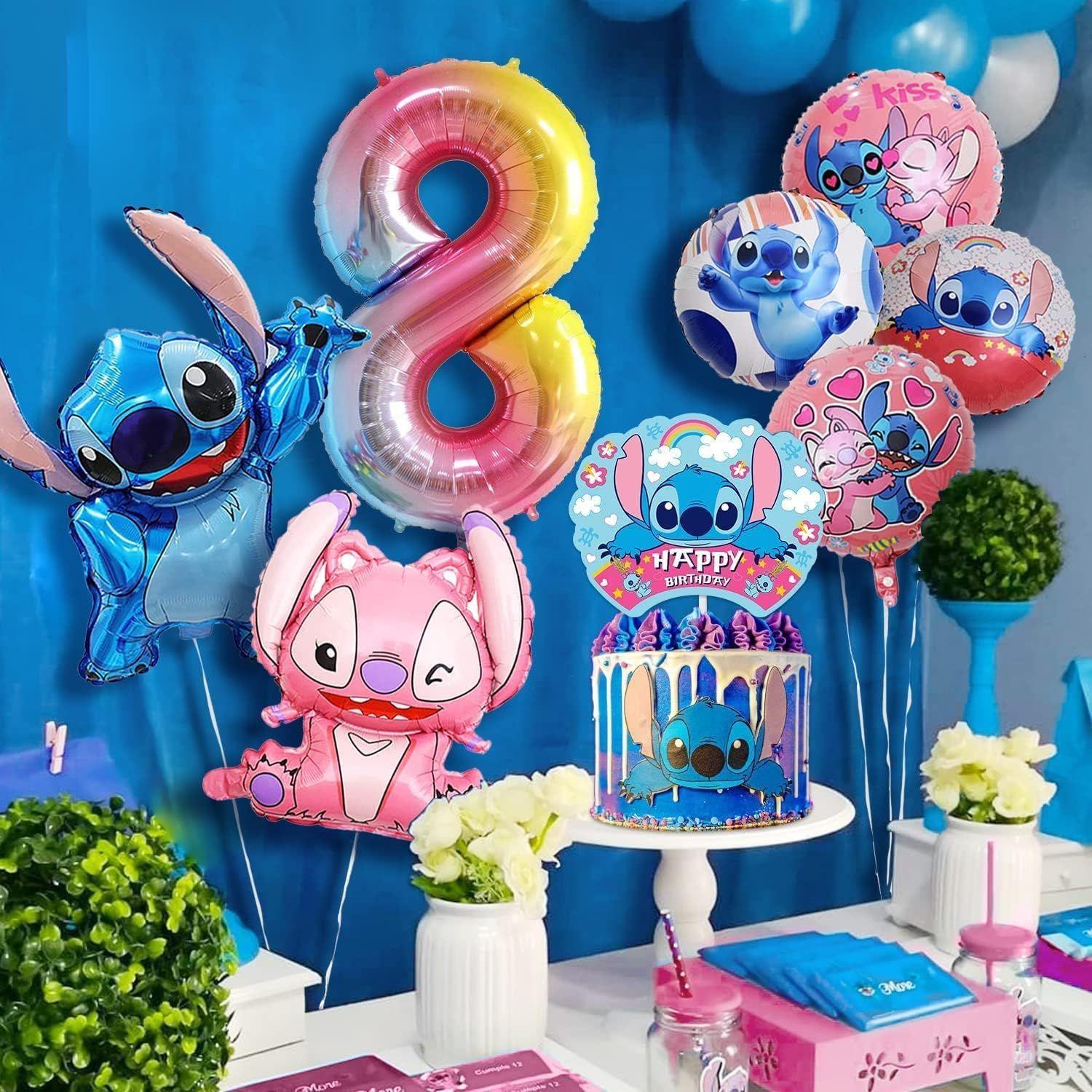 8 Ans Ballons Anniversaire 8 Ans, 7 Pices Stitch Dcoration... - 4