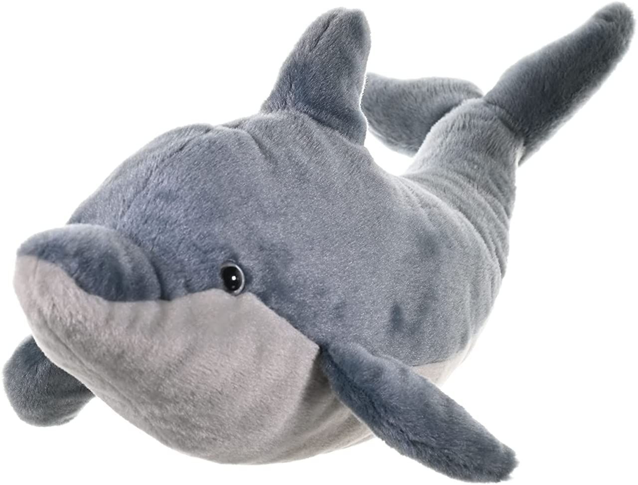 Peluche Dauphin De 30 Cm Gris Blanc