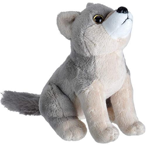 Peluche Loup De 20 Cm Gris Blanc