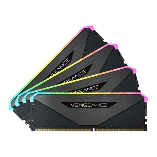 CORSAIR Vengeance RGB RT - DDR4 - kit - 128 Go: 4 x 32 Go - DIMM 288 broches - 3600 MHz / PC4-28800 - CL18 - 1.35 V - mémoire sans tampon - non ECC - noir