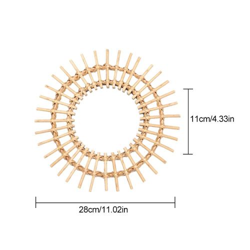 Miroir de maquillage rond en macramé, décoration artistique innovante en rotin, intérieur lisse, miroir mural suspendu pour salle de bain