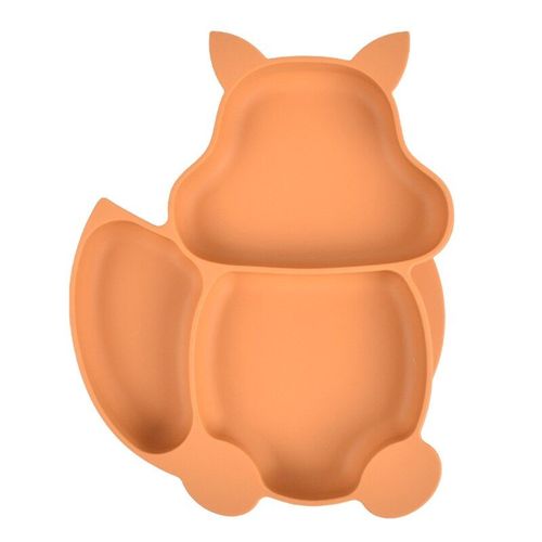 Bol À Ventouse Divisé En Silicone Pour Bébé, De Qualité Alimentaire, Apprentissage Pour Nourrissons, Plats D'alimentation Antidérapants En Forme D'écureuil, Assiette À Dîner Pour Enfants 69he