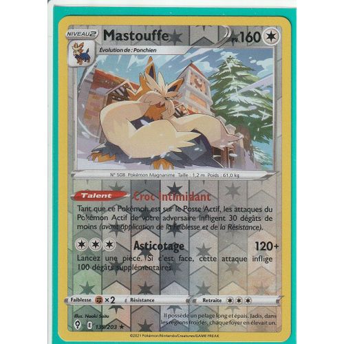 Carte Pokemon - Mastouffe - 135/203 - Holo-Reverse - Épée Et Bouclier 7 - Evolution Céleste - Eb7 - Vf
