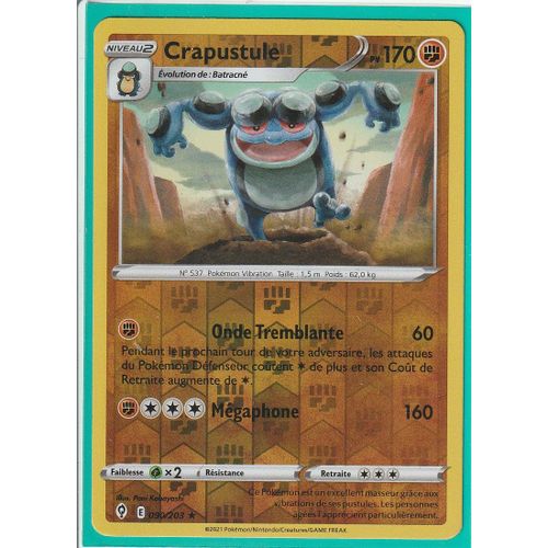 Carte Pokemon - Crapustule - 090/203 - Holo-Reverse - Épée Et Bouclier 7 - Evolution Céleste - Eb7 - Vf