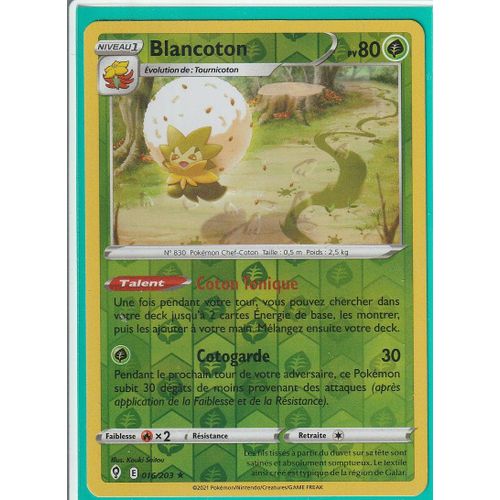 Carte Pokemon - Blancoton - 016/203 - Holo-Reverse - Épée Et Bouclier 7 - Evolution Céleste - Eb7 - Vf