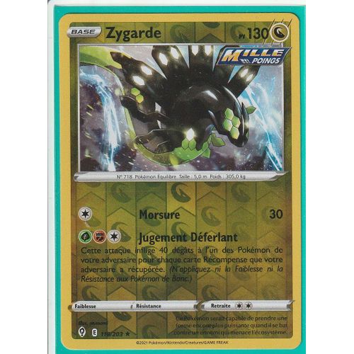 Carte Pokemon - Zygarde - 118/203 - Holo-Reverse - Épée Et Bouclier 7 - Evolution Céleste - Eb7 - Vf