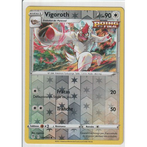 Carte Pokemon - Vigoroth - 130/203 - Reverse - Épée Et Bouclier 7 - Evolution Céleste - Eb7 - Vf