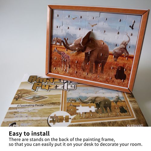 Puzzle Éducatif Pour Enfants, Entraînement Du Cerveau, Jouet Éléphant 3d, Jeu De Peinture Stéréo