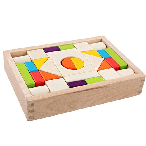 Blocs De Construction De Château Colorés, 30 Pièces, Jouets Éducatifs Montessori, Ensemble De Construction Stable, Jouets Pour Enfants, Blocs À Empiler En Bois, Jouet Cadeau