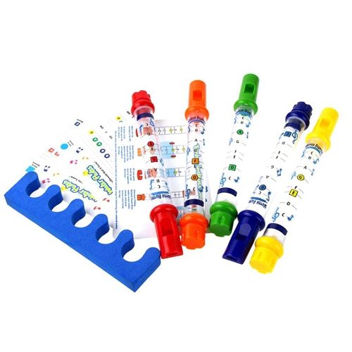 Flûtes D'eau Pour Enfants, Instruments De Musique, Jouet De Bain Amusant Pour Enfants, Jouet De Flûte D'eau Cinq Couleurs, Jouet De Musique De Bain Pour Bébé, Instrument À Vent