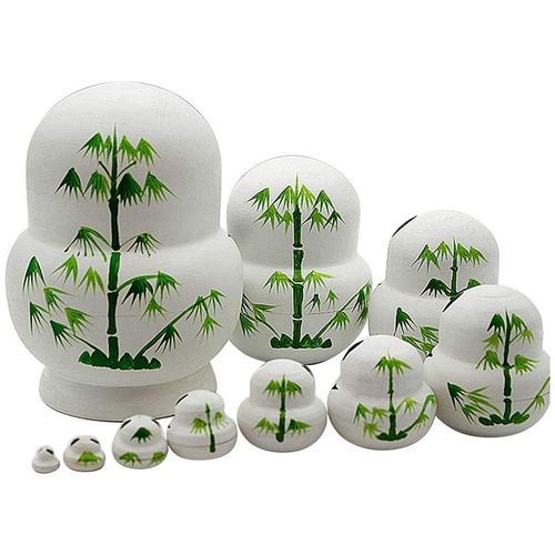 Poupées De Nidification De Panda Matryoshka Russes Pour Enfants, 10 Pièces, Jouets En Bois À Motifs D'animaux, En Tilleul