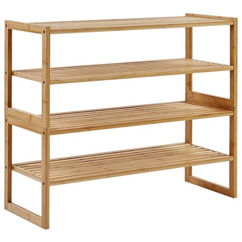 Étagère à 4 niveaux en bambou clair UVALDA