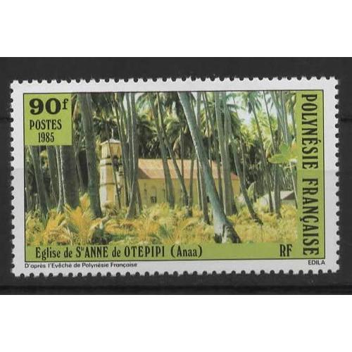 Polynésie Française, Timbre-Poste Y & T N° 243, 1985 - Eglise De Sainte Anne De Otepipi